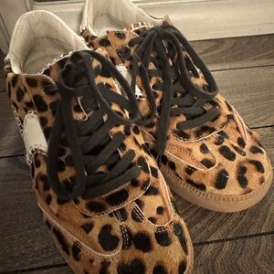 Dolce Vita Leopard Print Sneakers with Black Laces